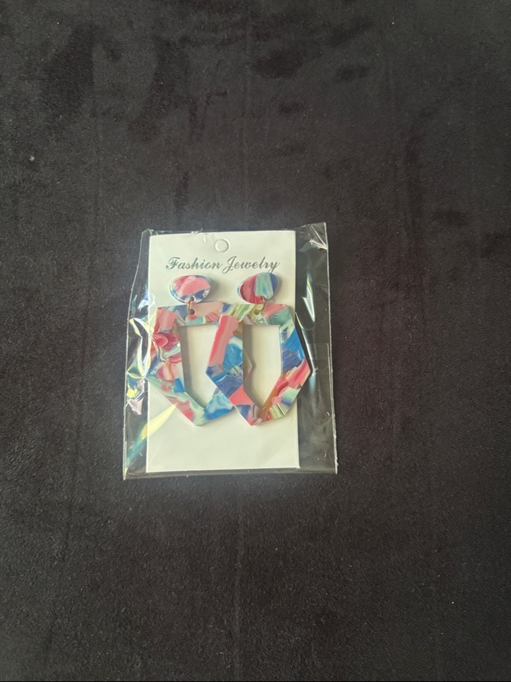 Fashion Jewelry Pink Blue White Marble Earrings - Women Accessories